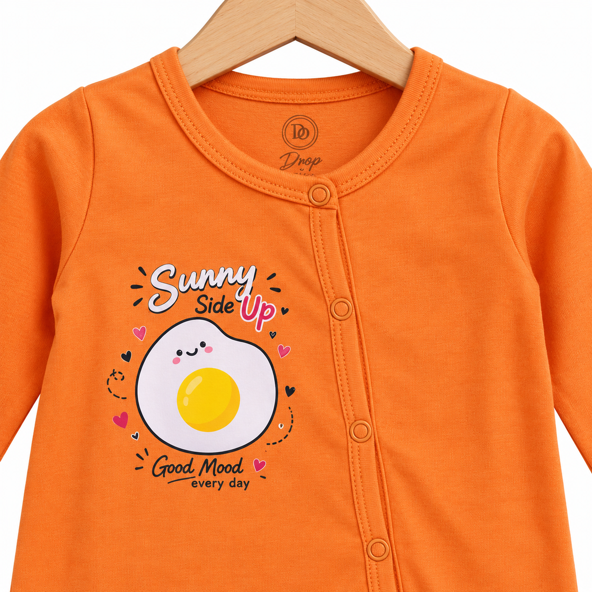 Sunny Egg Footed Romper  Orange