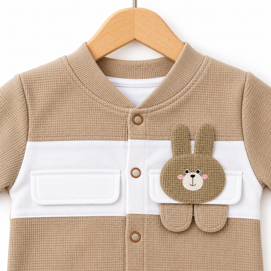 Beige Bunny Bodysuit Set