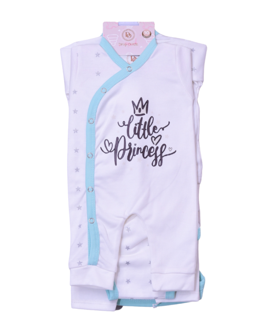 Premium Newborn Baby 10-Piece Gift Set | White with Blue Lines