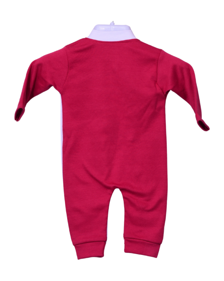 Soft Cotton Red Monkey Romper – Double Shade One-Piece Suit