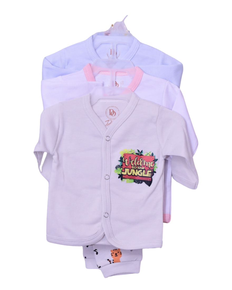 3 pcs suit set | Pack Of 3 Gray, White, Blue