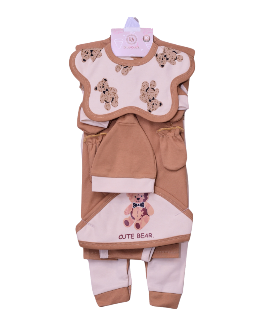 Premium Newborn Baby 10-Piece Gift Set | Brown