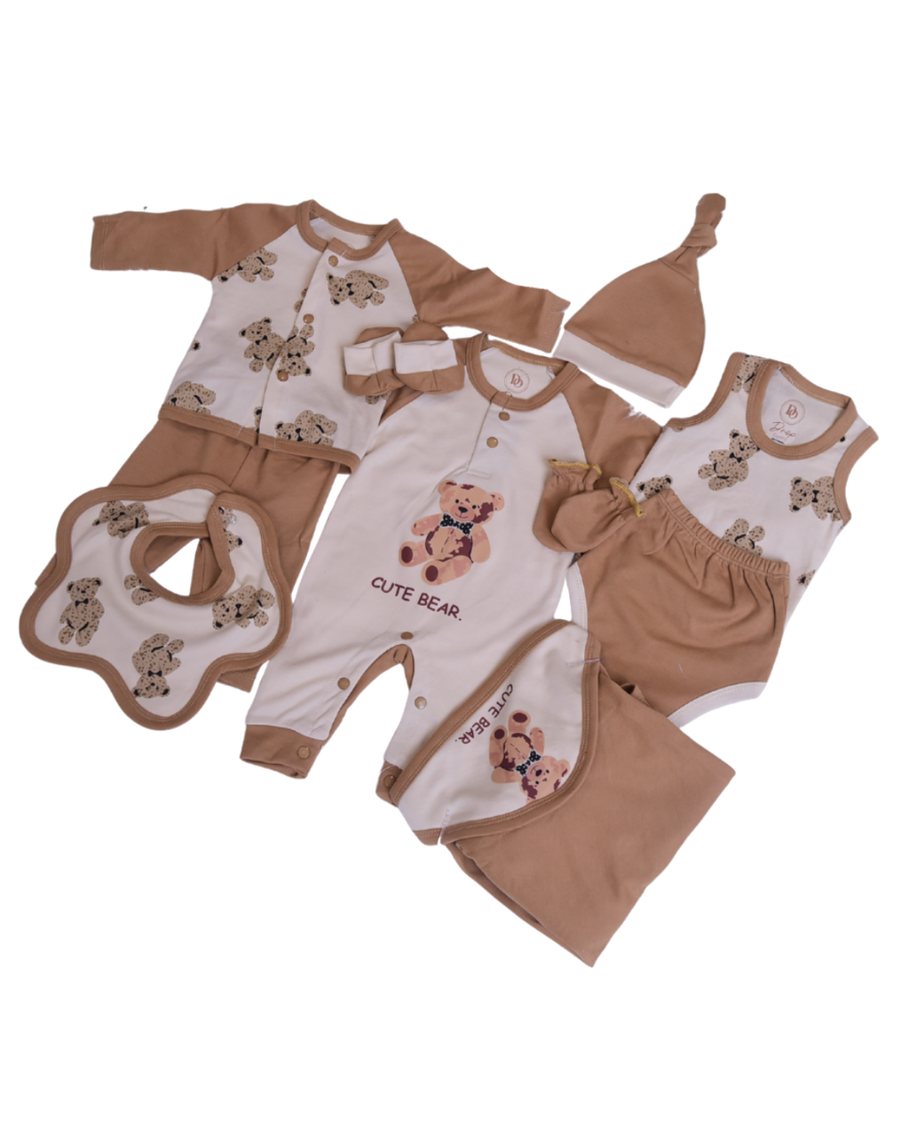 Premium Newborn Baby 10-Piece Gift Set | Brown