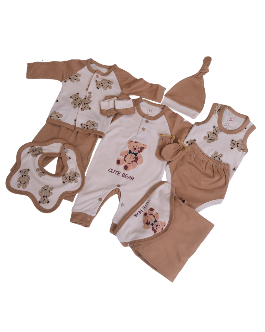 Premium Newborn Baby 10-Piece Gift Set | Brown