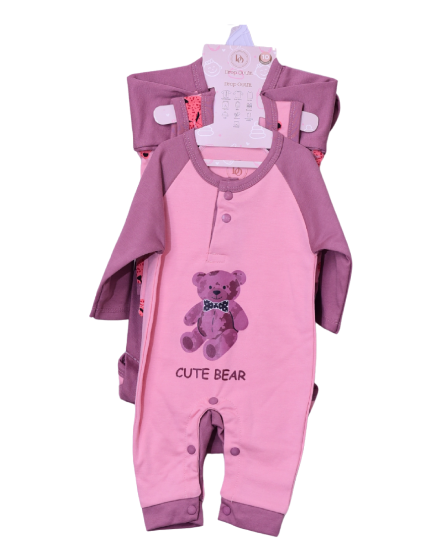 Premium Newborn Baby 10-Piece Gift Set | Pink With Purple