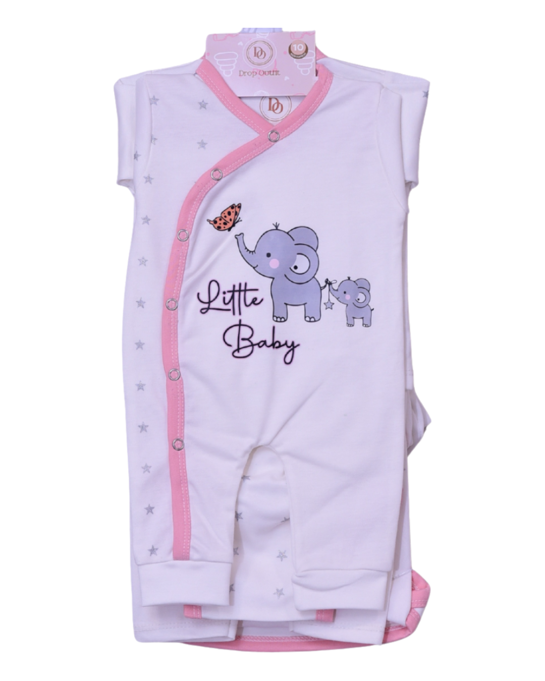 Premium Newborn Baby 10-Piece Gift Set | White With Pink piping