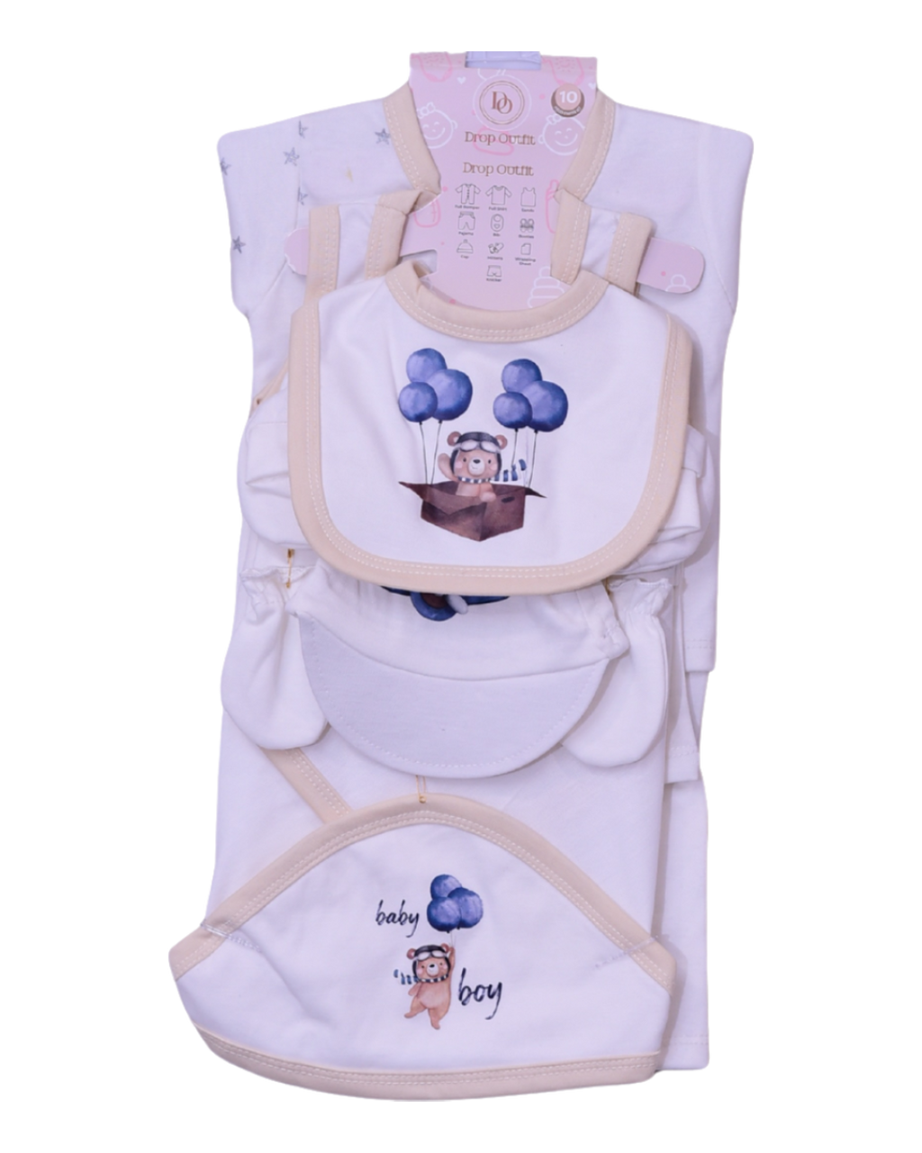 Premium Newborn Baby 10-Piece Gift Set | Light Grey