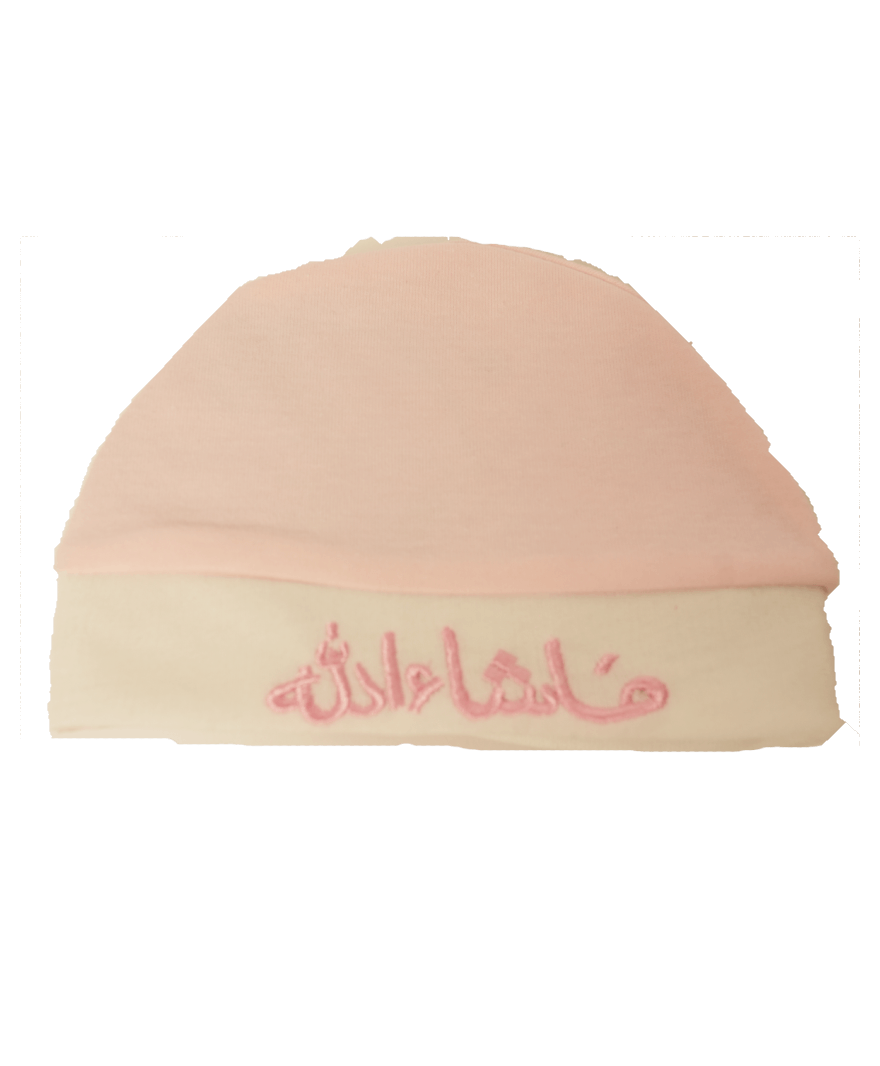 Mashallah Embroidered Pink Baby Cap