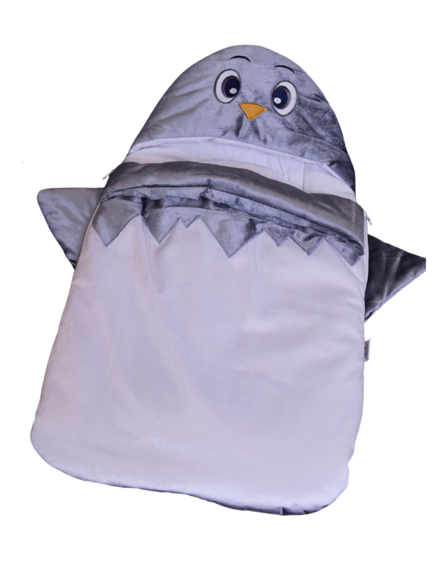 Pengiun Character Grey Coy Carry Nest