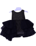Infant Girls Net Fancy Frock Glow - Black Green Shade