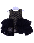 Infant Girls Net Fancy Frock Glow - Black Net