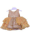 Infant Girls Net Fancy Frock Glow - Golden