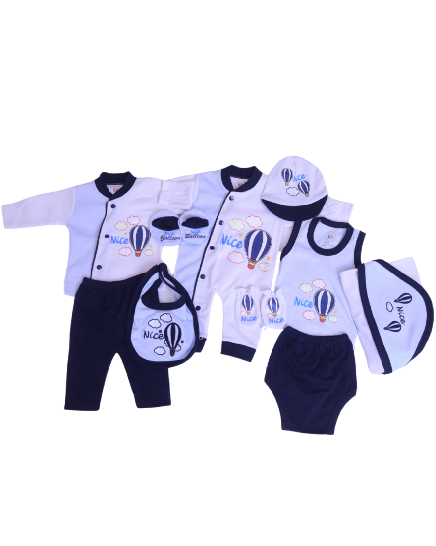 Premium Newborn Baby 10-Piece Gift Set | Blue With Black