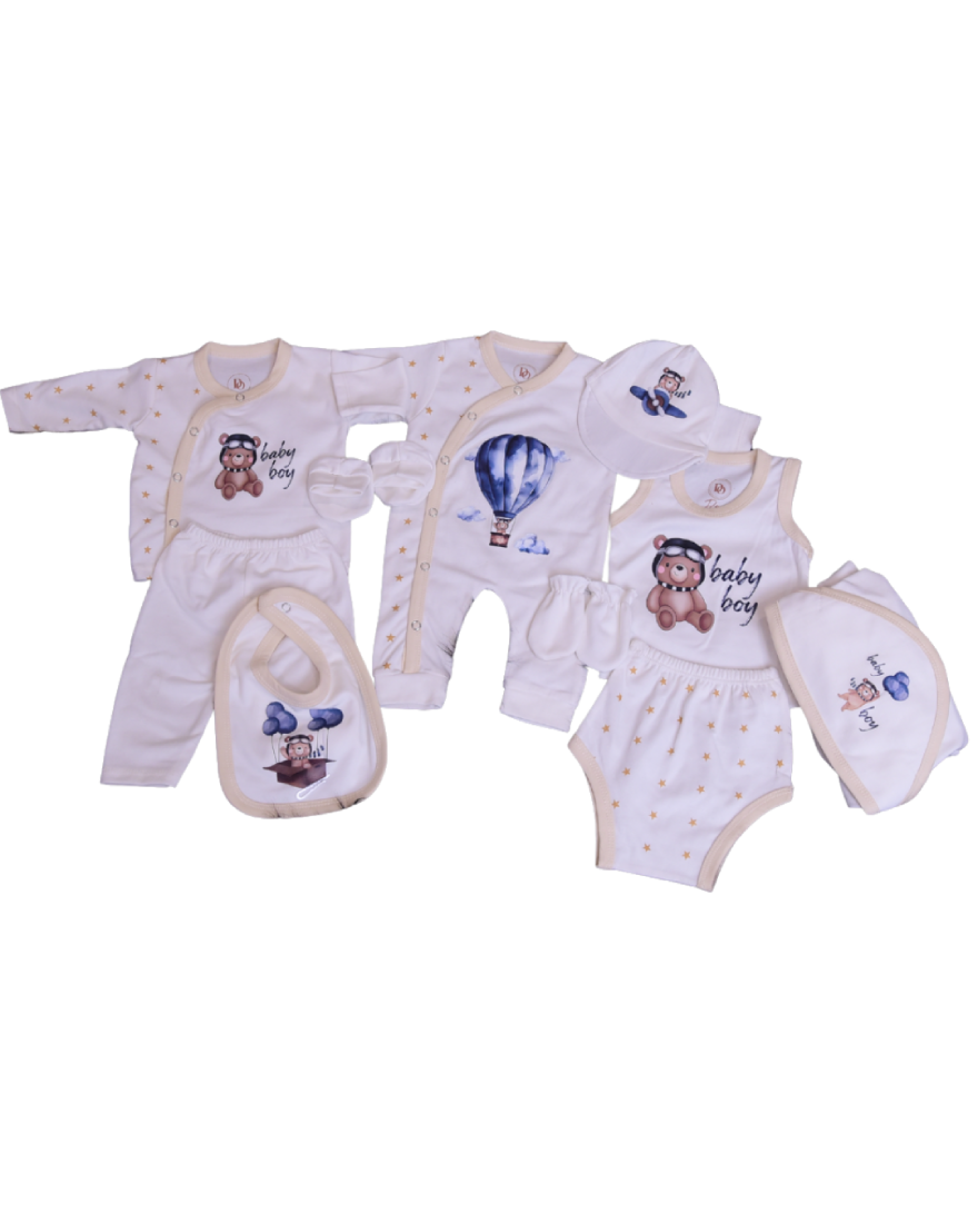 Premium Newborn Baby 10-Piece Gift Set | Light Grey